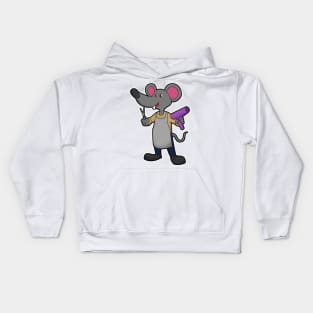 Mouse as Hairdresser with Scissors & Hair dryer Kids Hoodie